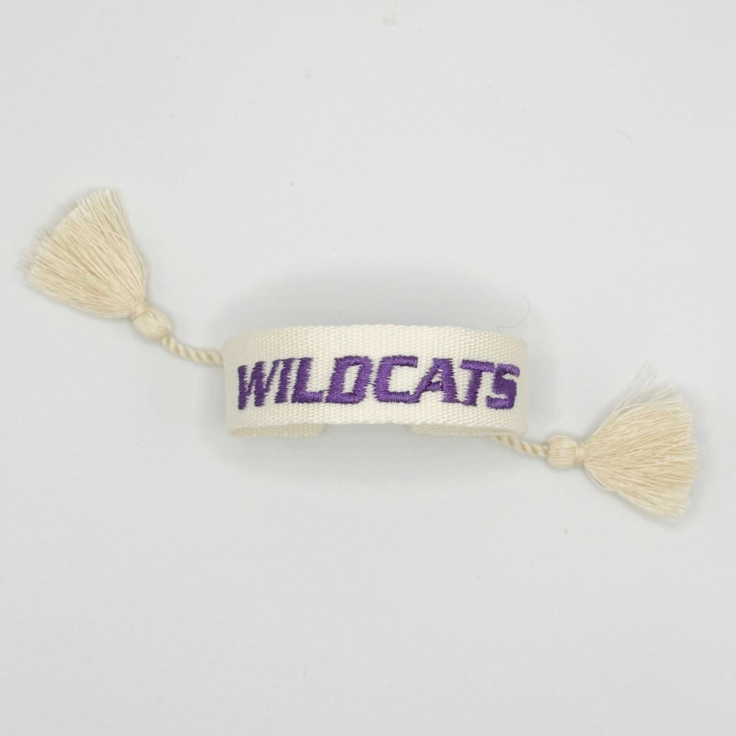 Kansas State Univeristy white WILDCATS game day bracelet