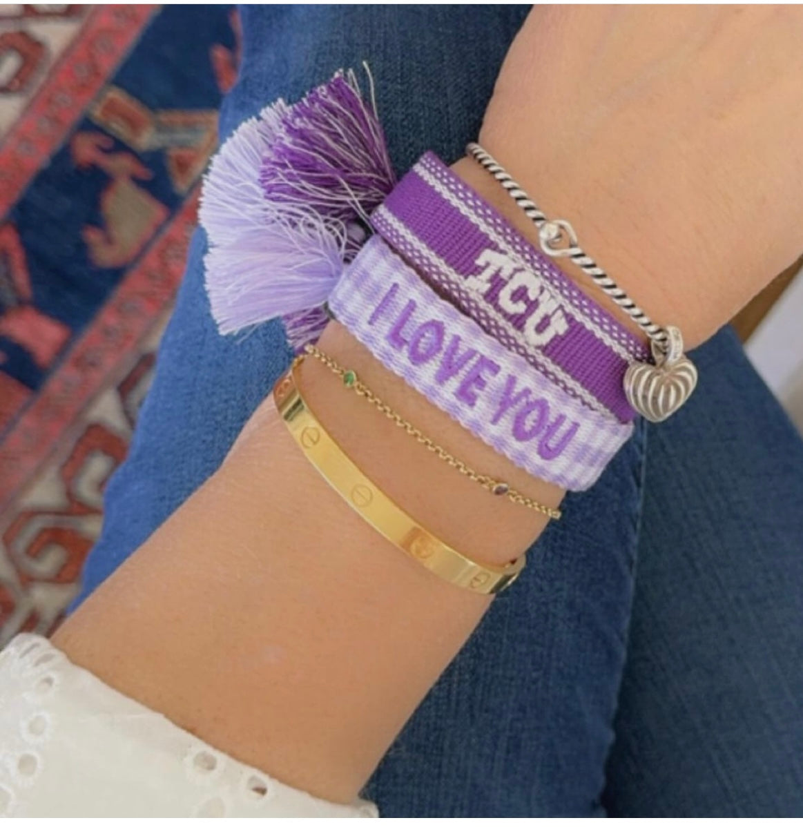 TCU game day bracelet in perfect purple