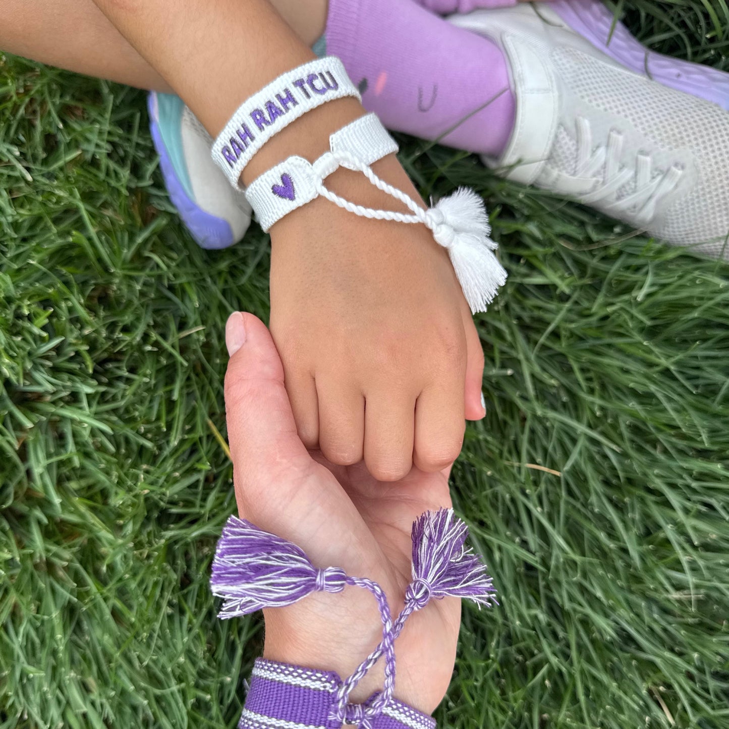 white skinny tassel bracelet