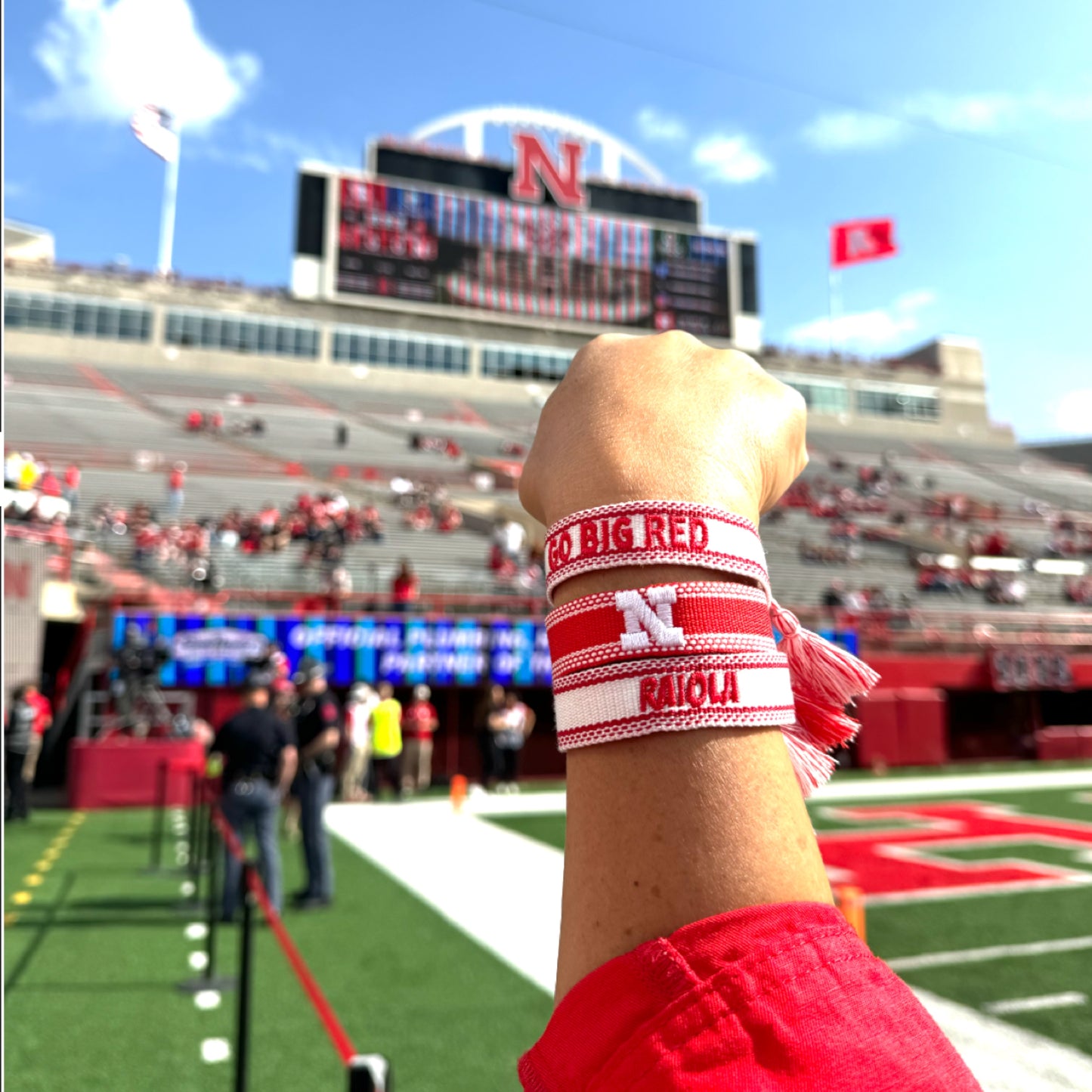 University of Nebraska game day bracelet in red