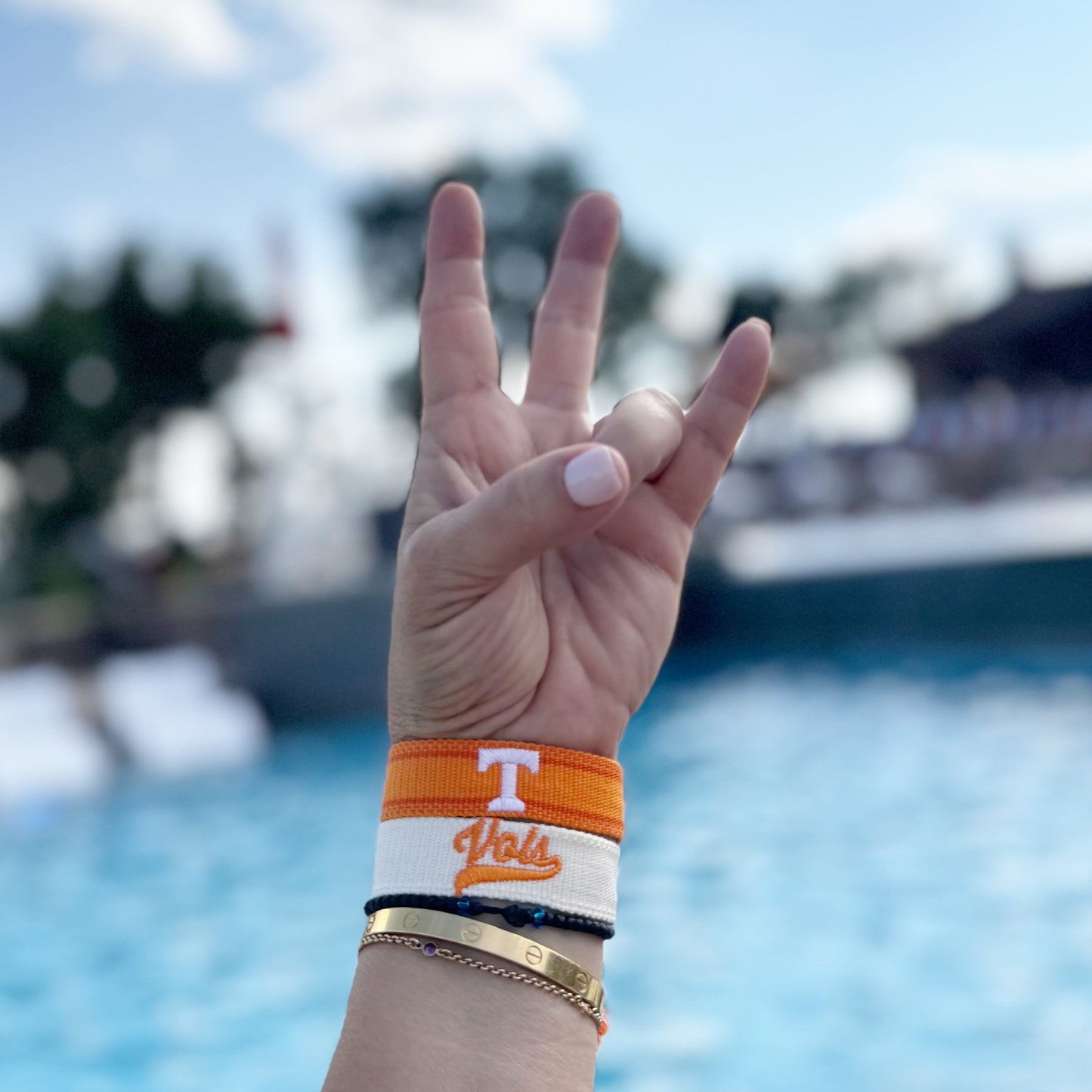 University of Tennessee VOLS game day bracelet in white