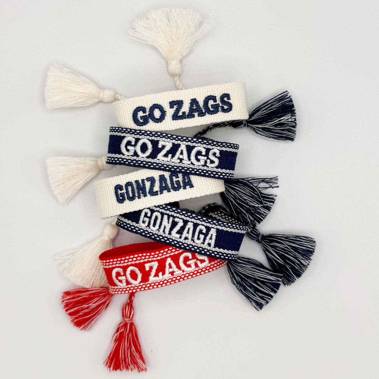 Gonzaga University white game day bracelet