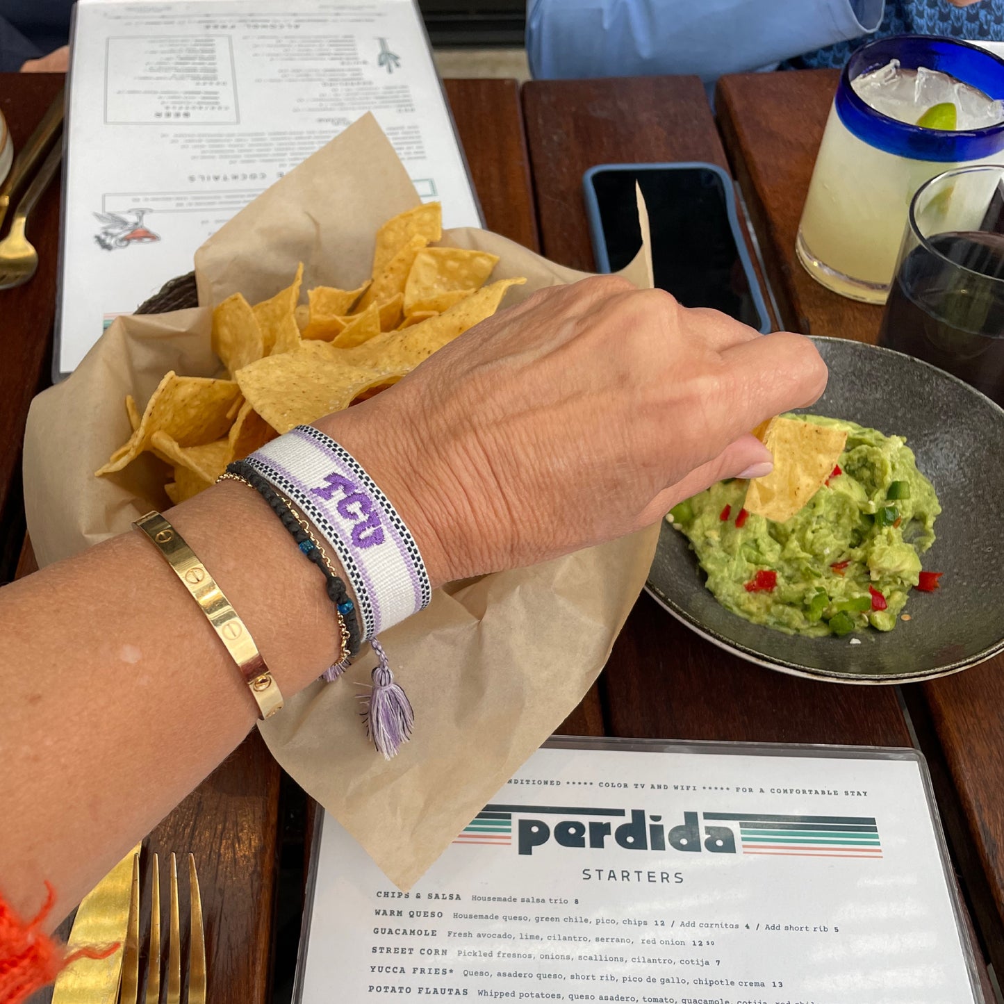 TCU whiteout game day tassel bracelet