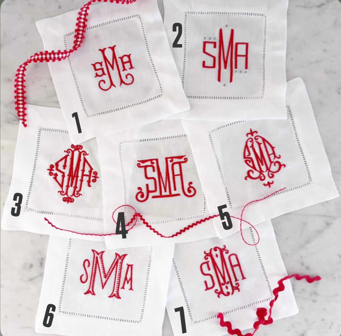 monogrammed cocktail napkins