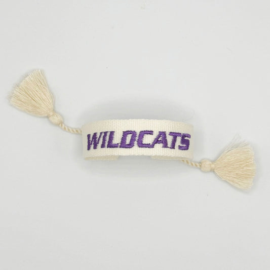 Kansas State Univeristy white WILDCATS game day bracelet