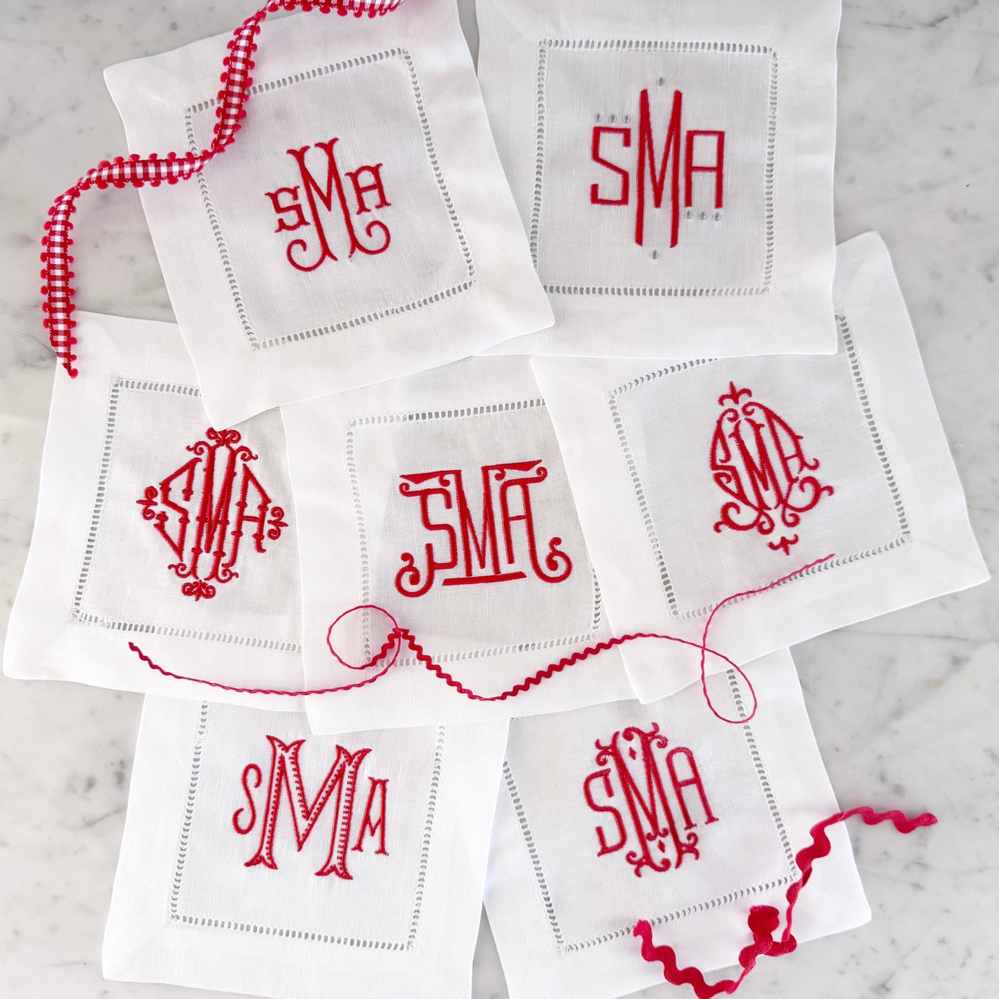monogrammed cocktail napkins