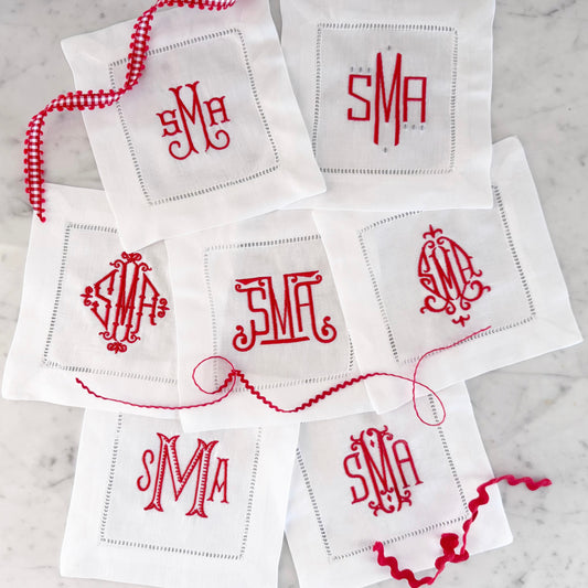 monogrammed cocktail napkins