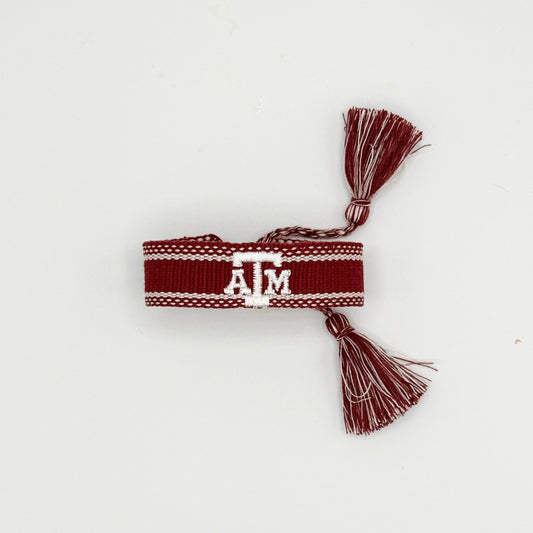 Texas A+M University game day bracelet maroon