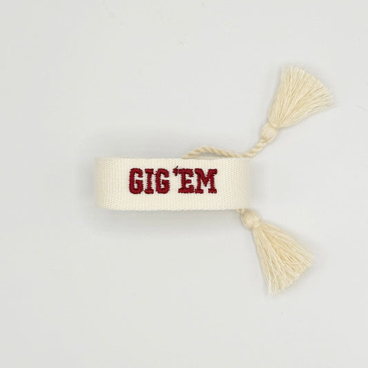 Texas A+M University GIG ‘EM game day bracelet