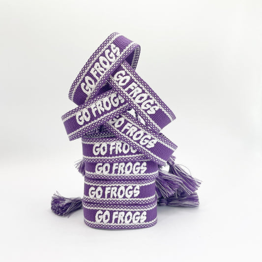 GO FROGS game day bracelet in perfect purple