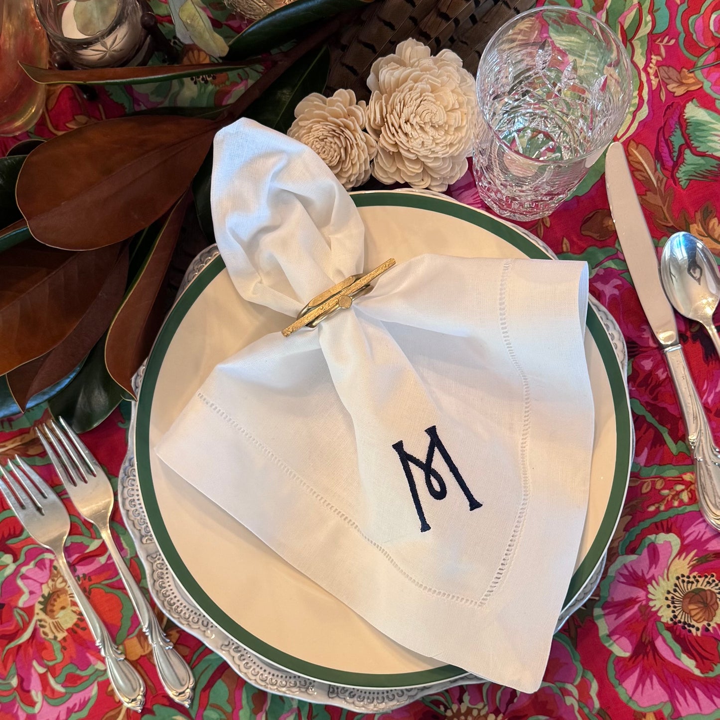 custom embroidered dinner napkin