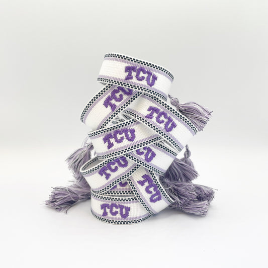 TCU whiteout game day tassel bracelet