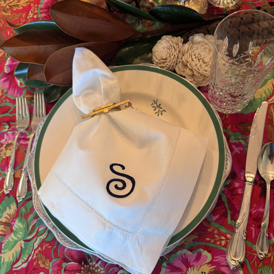 custom embroidered dinner napkin