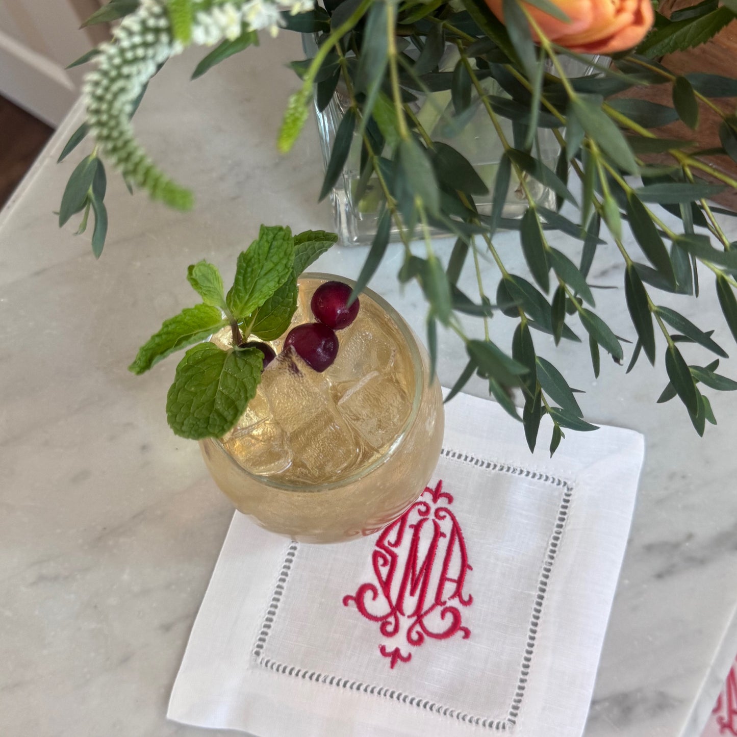 monogrammed cocktail napkins