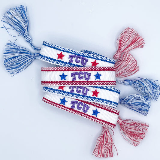 red, white + TCU