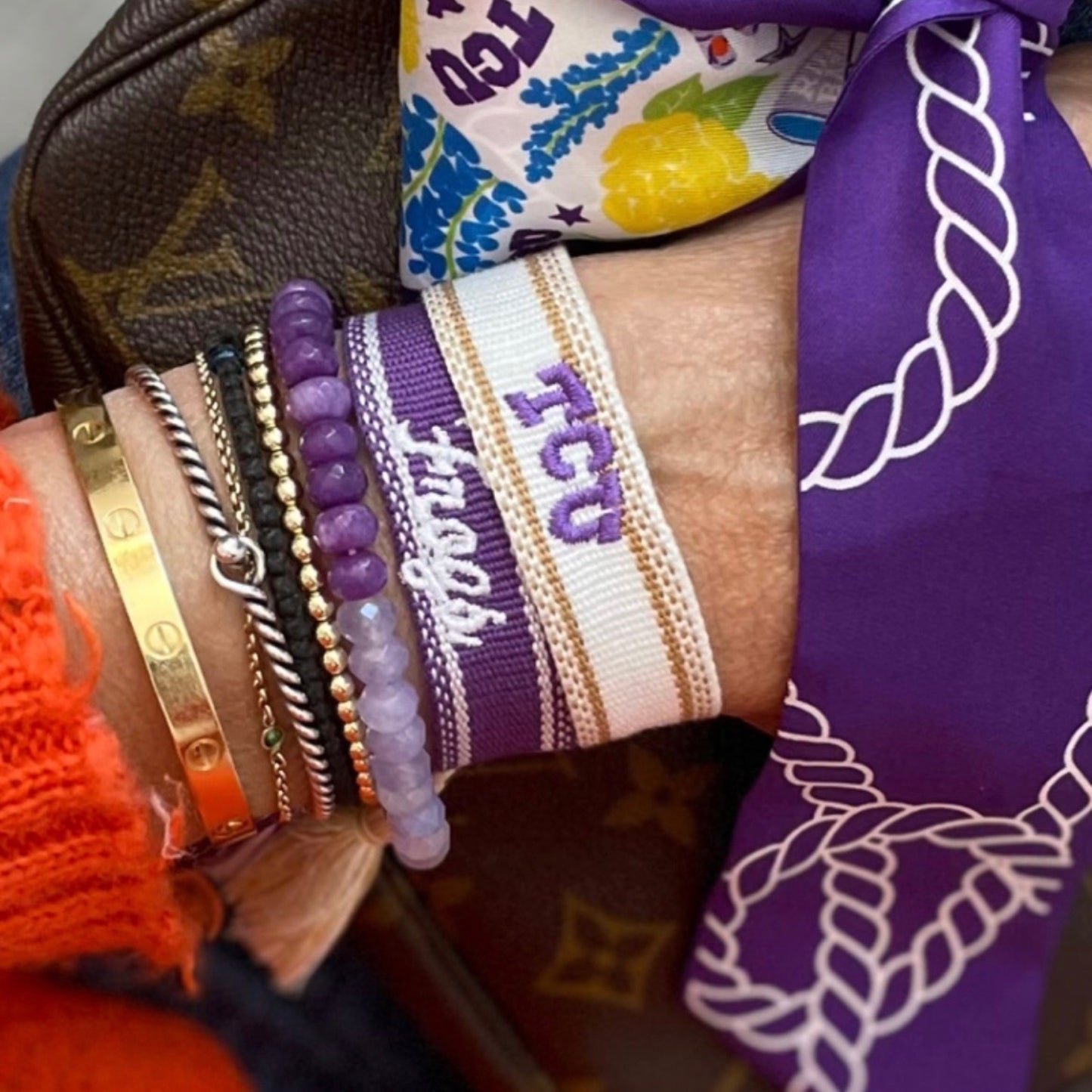 TCU gold trim game day bracelet