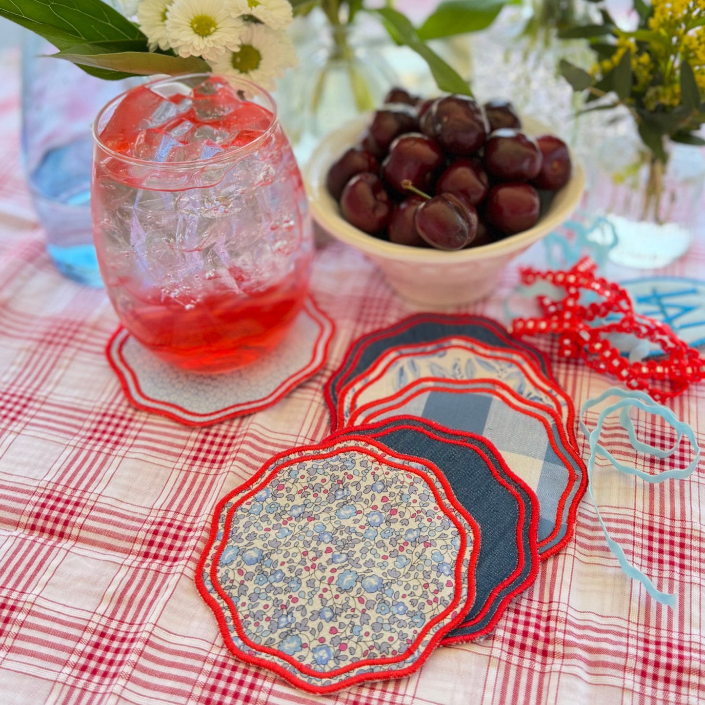 red white & blue cocktail napkins