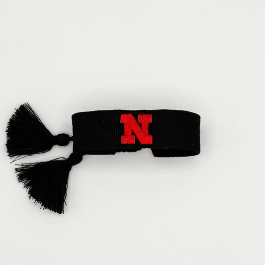 University of Nebraska game day bracelet in black