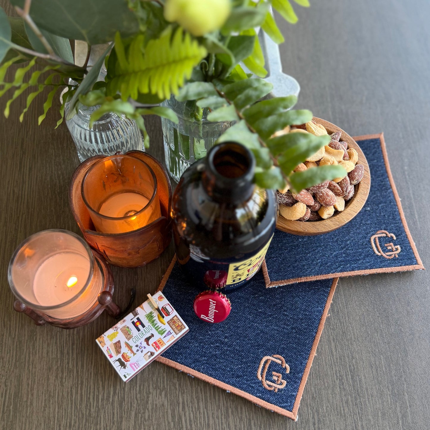 denim drink coaster