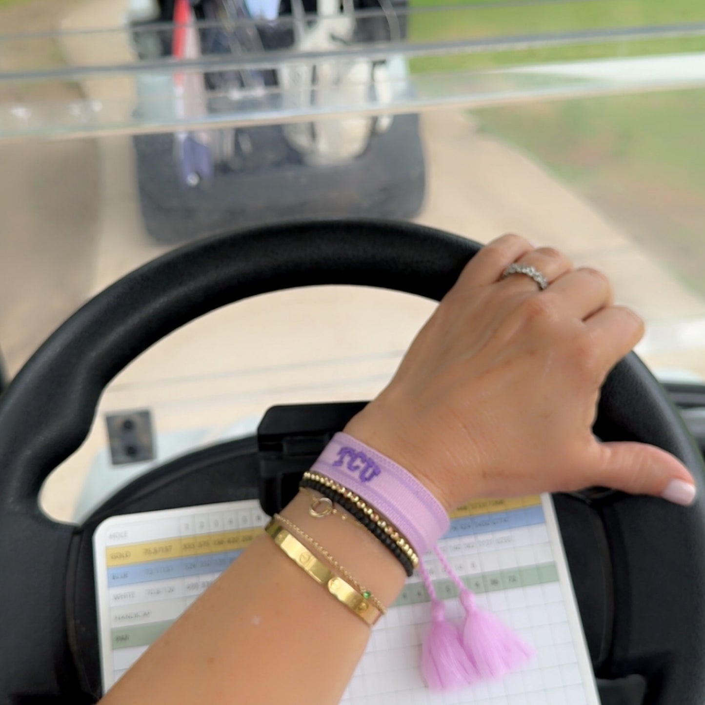 TCU game day bracelet in pink