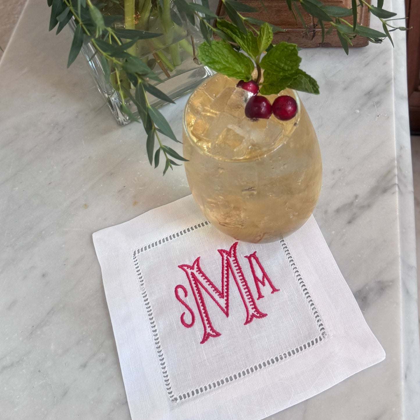 monogrammed cocktail napkins